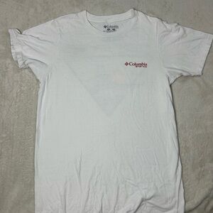 Columbia White Short Sleeve Tee Minimalist Design